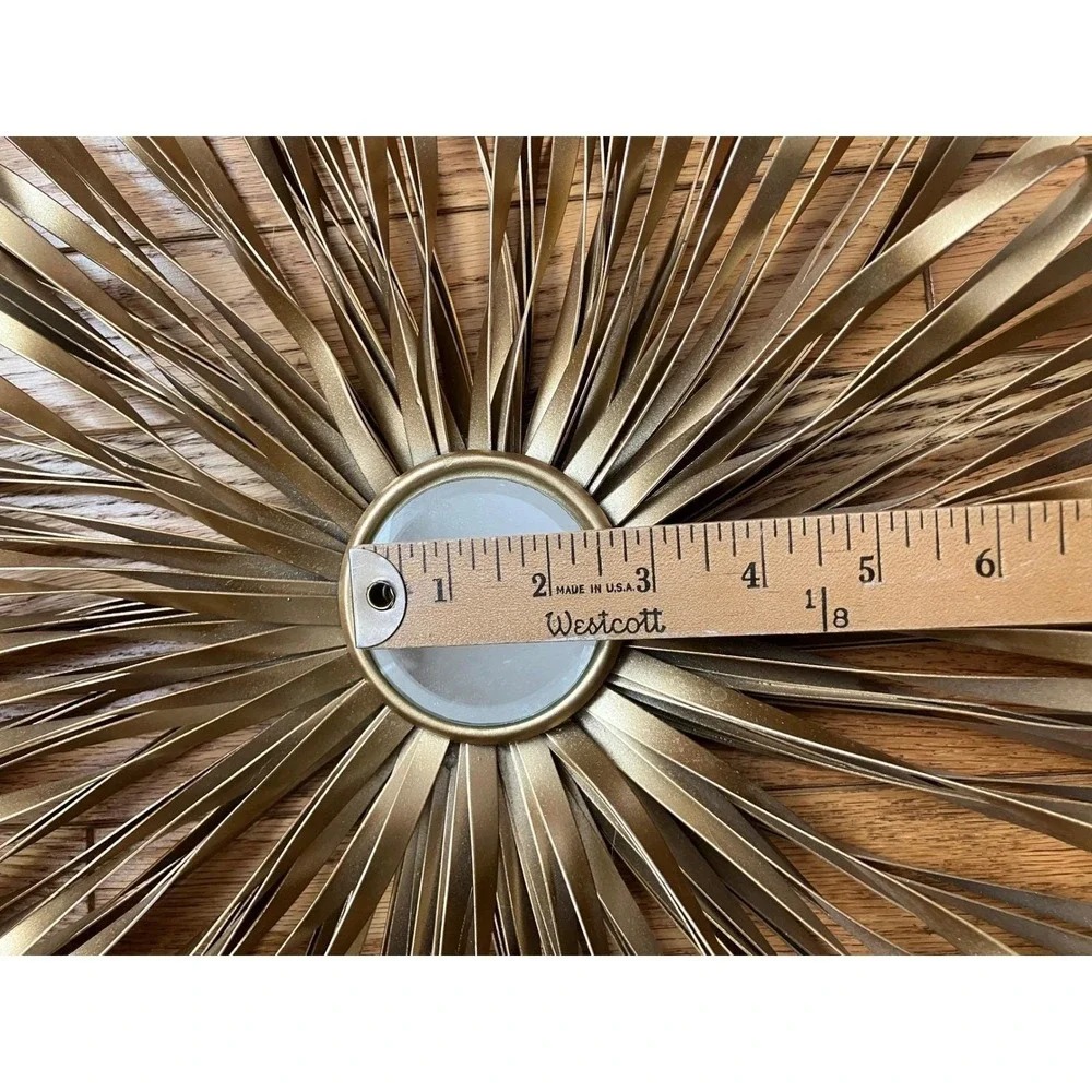 Vintage Starburst Sunburst Mirror Wall Art Gold Metal Mid‎ Century Modern Accent